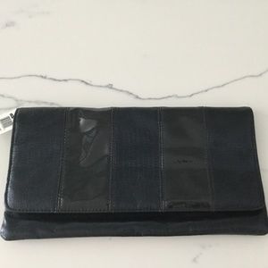 Black clutch handbag